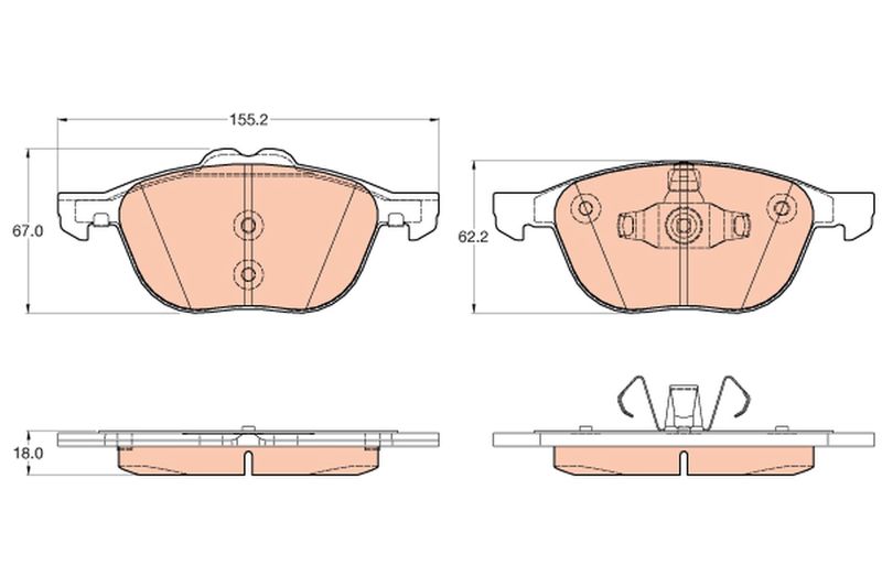 TRW GDB2043 Brake Pad Set, disc brake
