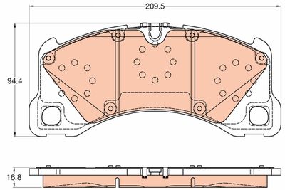 Brake Pad Set, disc brake TRW GDB2052