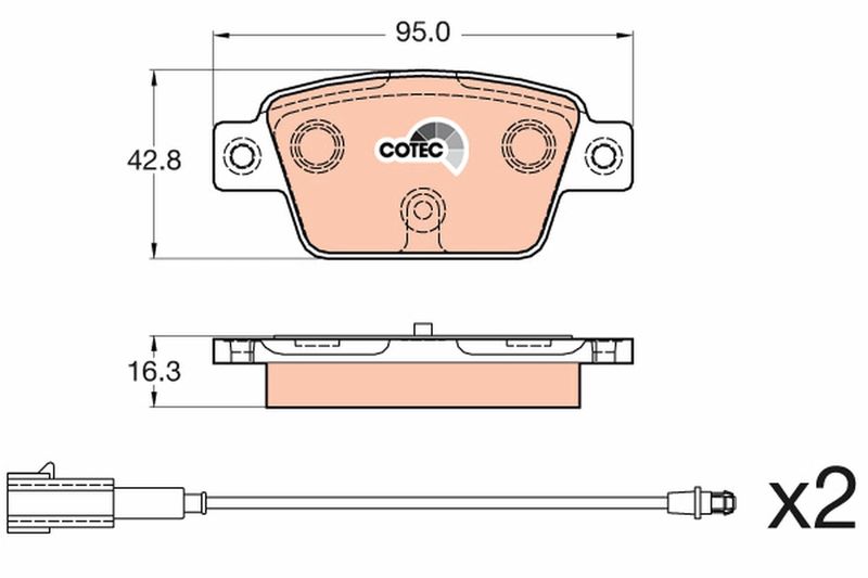 TRW GDB2054 Brake Pad Set, disc brake