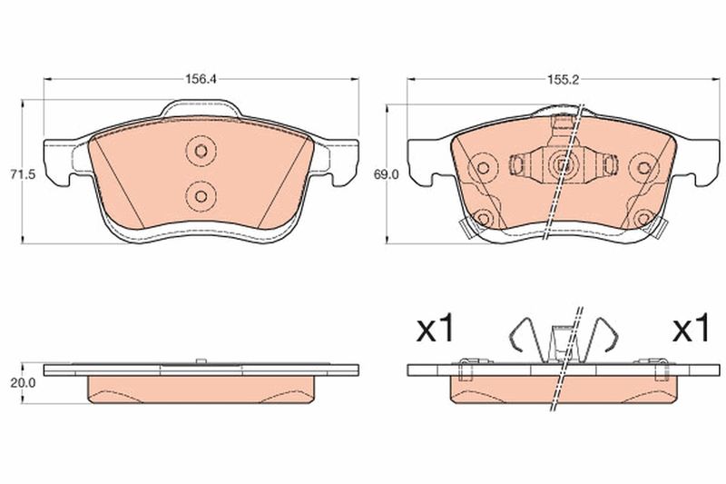 TRW GDB2060 Brake Pad Set, disc brake