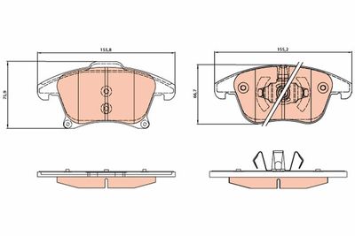 Brake Pad Set, disc brake TRW GDB2075