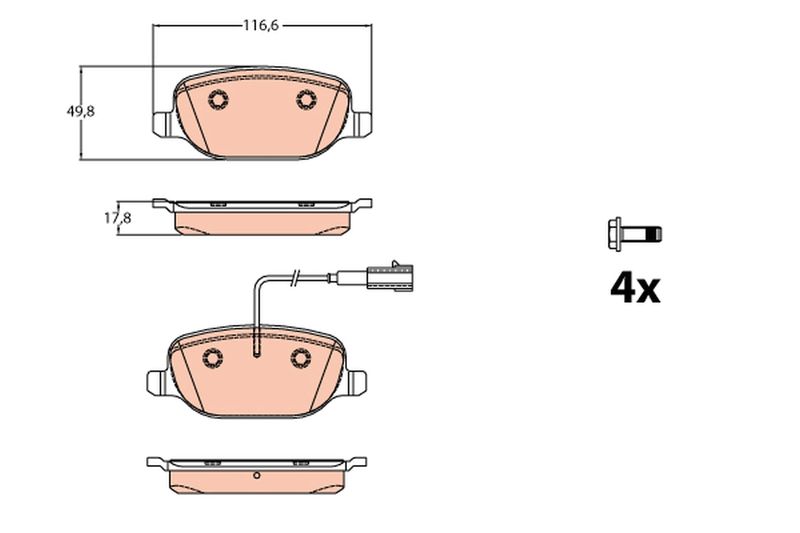 TRW GDB2077 Brake Pad Set, disc brake