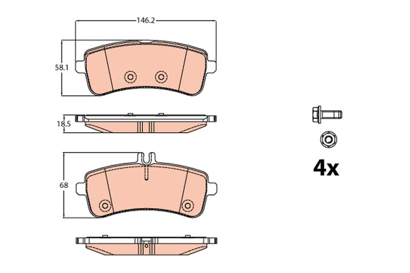 TRW GDB2079 Brake Pad Set, disc brake