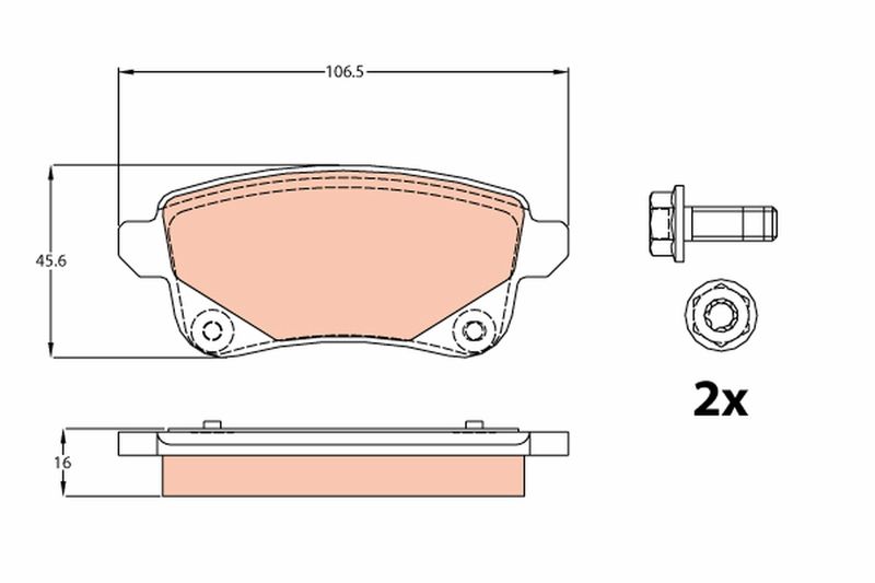 TRW GDB2082 Brake Pad Set, disc brake