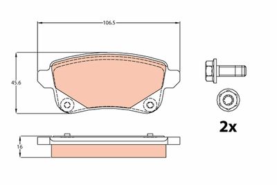 Brake Pad Set, disc brake TRW GDB2082