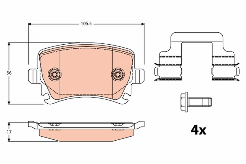 TRW GDB2083 Brake Pad Set, disc brake
