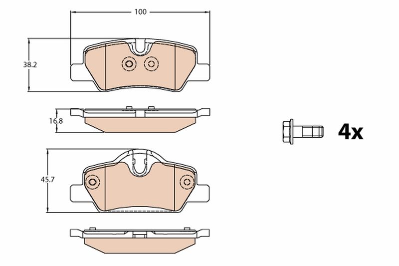 TRW GDB2088 Brake Pad Set, disc brake