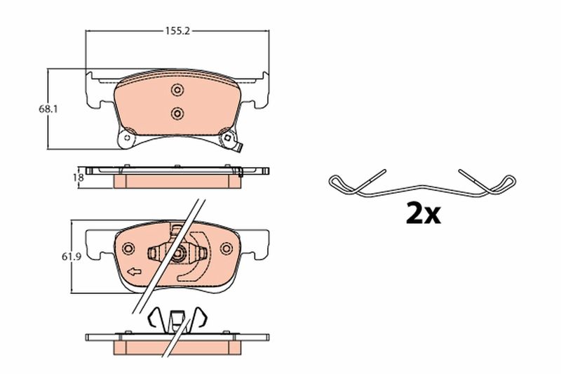 TRW GDB2091 Brake Pad Set, disc brake