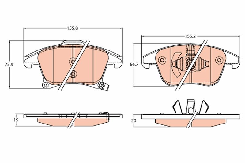 TRW GDB2092 Brake Pad Set, disc brake