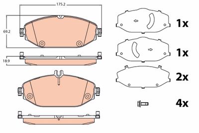 Brake Pad Set, disc brake TRW GDB2097