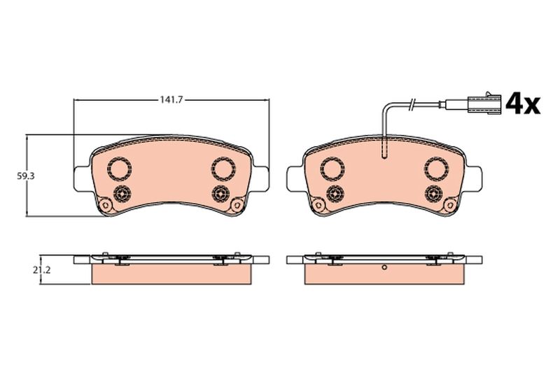 TRW GDB2106 Brake Pad Set, disc brake