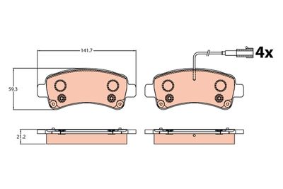Brake Pad Set, disc brake TRW GDB2106