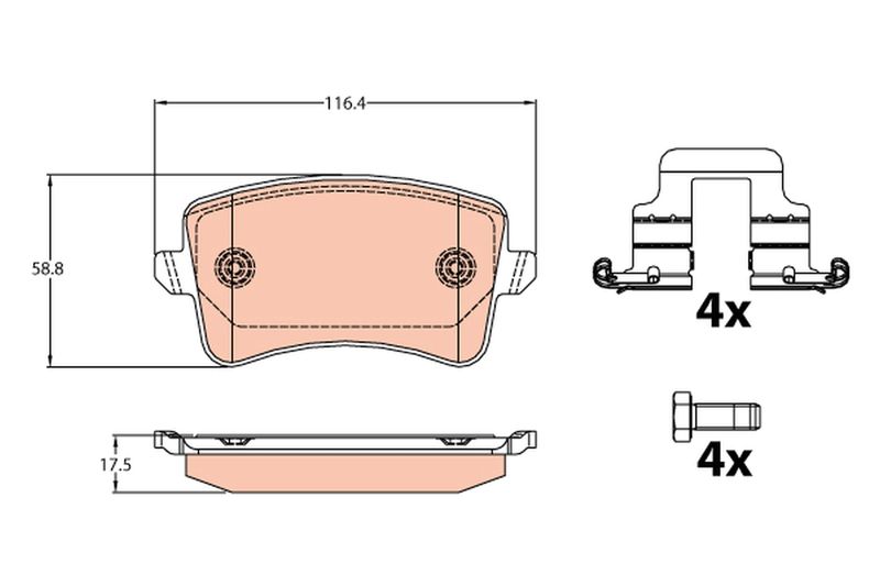 TRW GDB2107 Brake Pad Set, disc brake