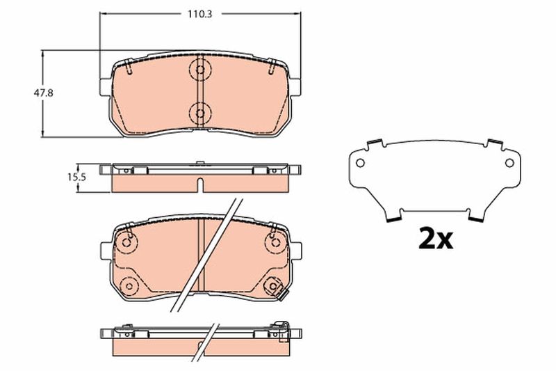 TRW GDB2112 Brake Pad Set, disc brake