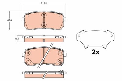 Brake Pad Set, disc brake TRW GDB2112
