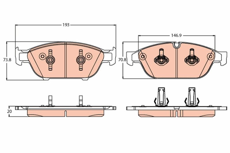 TRW GDB2113 Brake Pad Set, disc brake