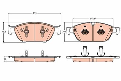 Brake Pad Set, disc brake TRW GDB2113