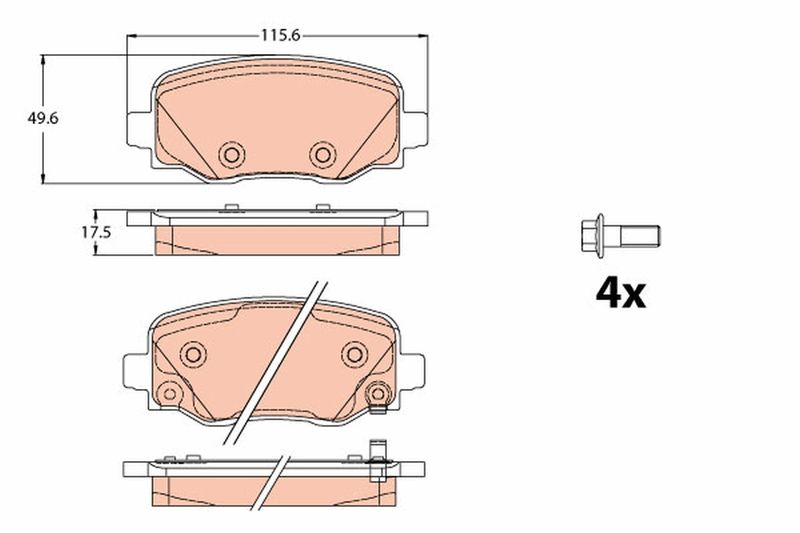 TRW GDB2116 Brake Pad Set, disc brake