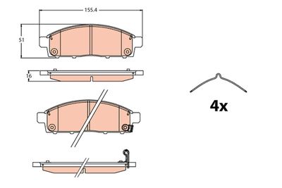 Brake Pad Set, disc brake TRW GDB2124