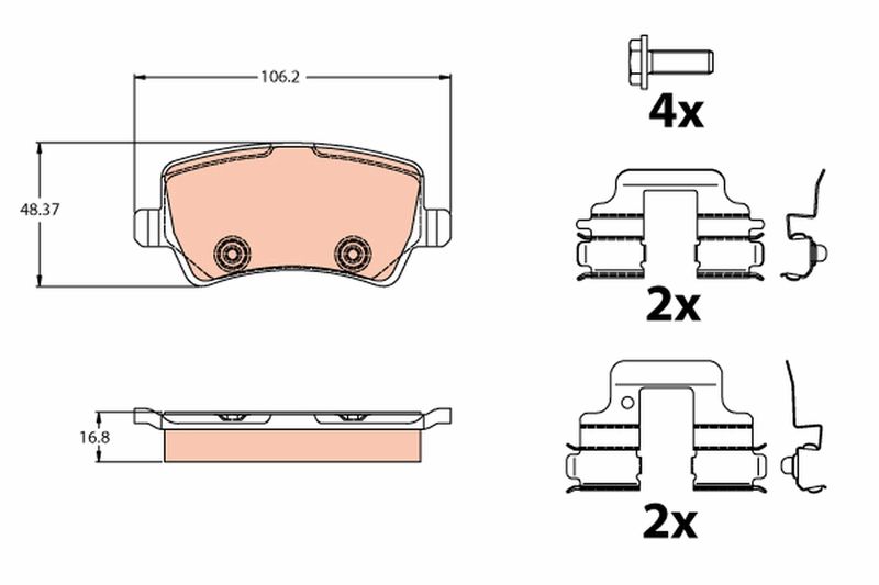 TRW GDB2125 Brake Pad Set, disc brake