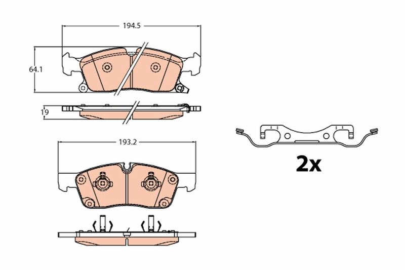 TRW GDB2130 Brake Pad Set, disc brake