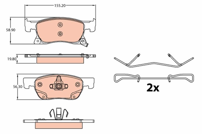TRW GDB2138 Brake Pad Set, disc brake