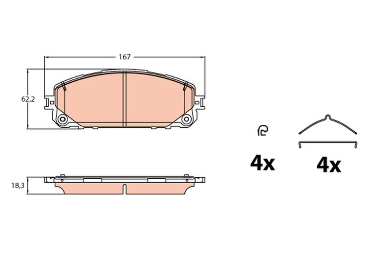 TRW GDB2142 Brake Pad Set, disc brake