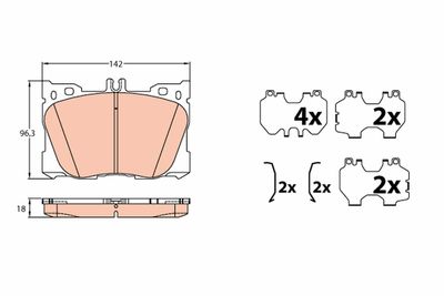 Brake Pad Set, disc brake TRW GDB2150