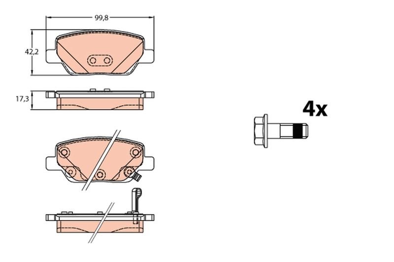 TRW GDB2156 Brake Pad Set, disc brake