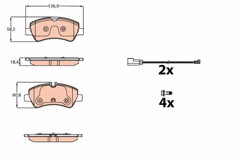 TRW GDB2161 Brake Pad Set, disc brake