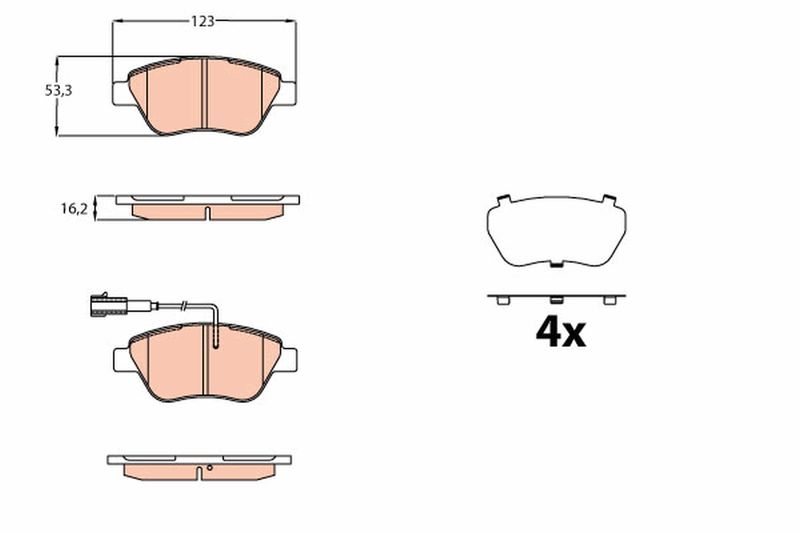 TRW GDB2164 Brake Pad Set, disc brake