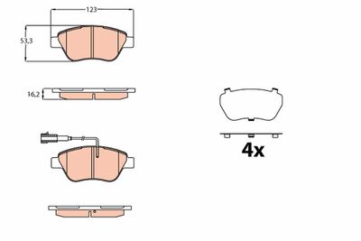 Brake Pad Set, disc brake TRW GDB2164