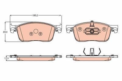 Brake Pad Set, disc brake TRW GDB2169