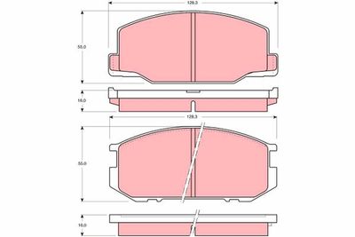 Brake Pad Set, disc brake TRW GDB216