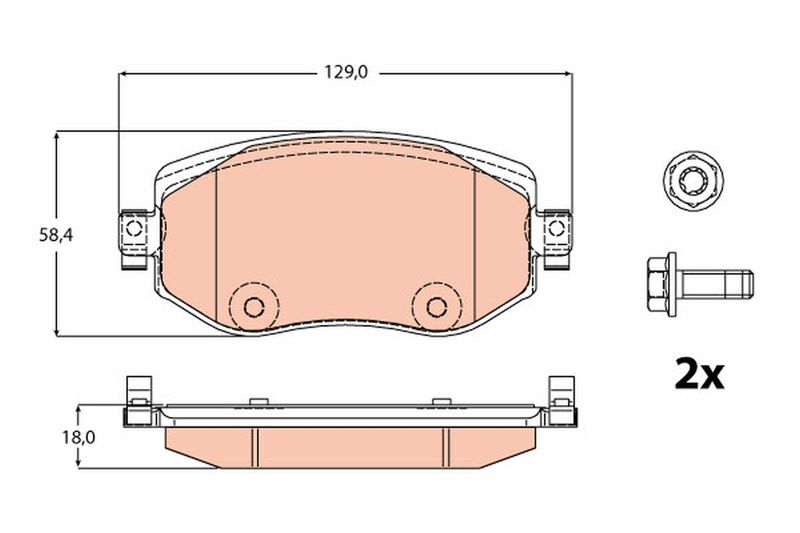 TRW GDB2175 Brake Pad Set, disc brake