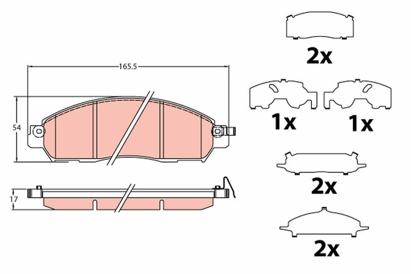 TRW GDB2182 Brake Pad Set, disc brake