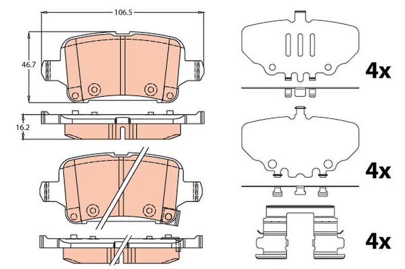 TRW GDB2184 Brake Pad Set, disc brake