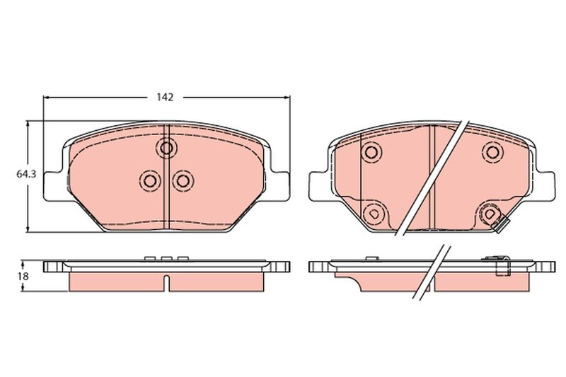 TRW GDB2185 Brake Pad Set, disc brake