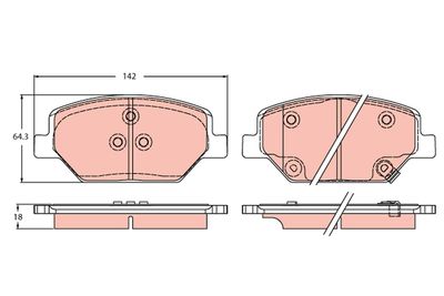 Brake Pad Set, disc brake TRW GDB2185