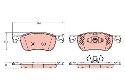 Brake Pad Set, disc brake TRW GDB2186