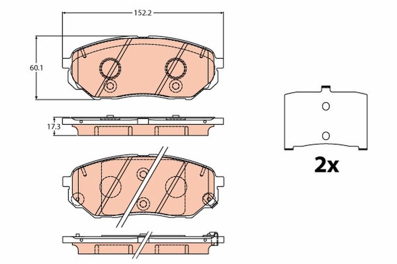 TRW GDB2195 Brake Pad Set, disc brake