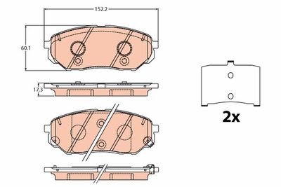 Brake Pad Set, disc brake TRW GDB2195