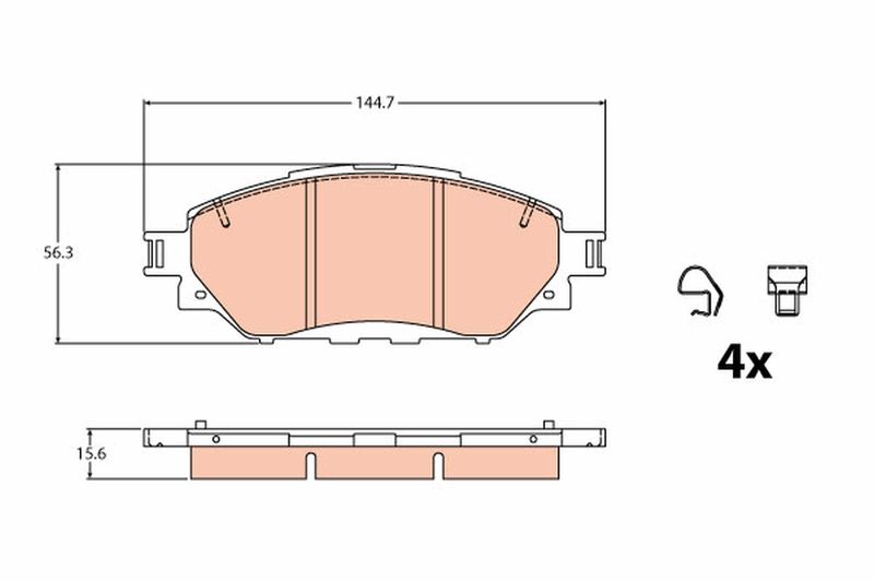 TRW GDB2196 Brake Pad Set, disc brake