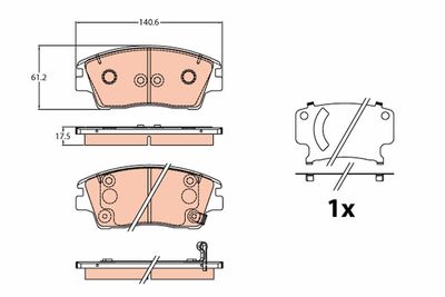 Brake Pad Set, disc brake TRW GDB2197