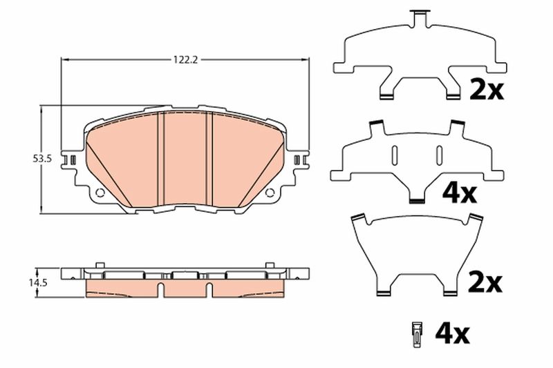TRW GDB2200 Brake Pad Set, disc brake