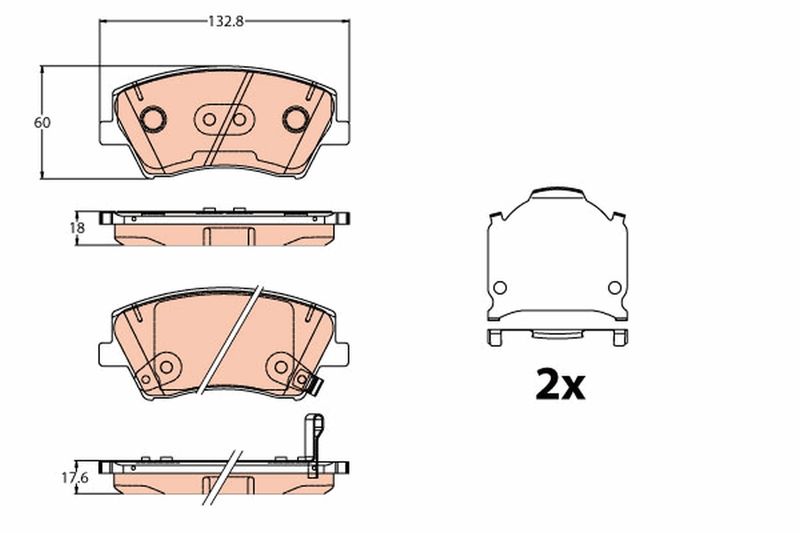 TRW GDB2203 Brake Pad Set, disc brake