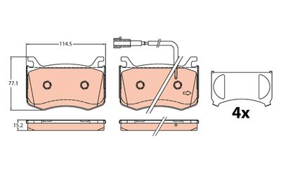 Brake Pad Set, disc brake TRW GDB2205