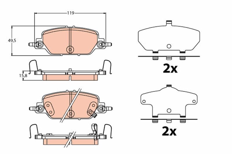 TRW GDB2217 Brake Pad Set, disc brake