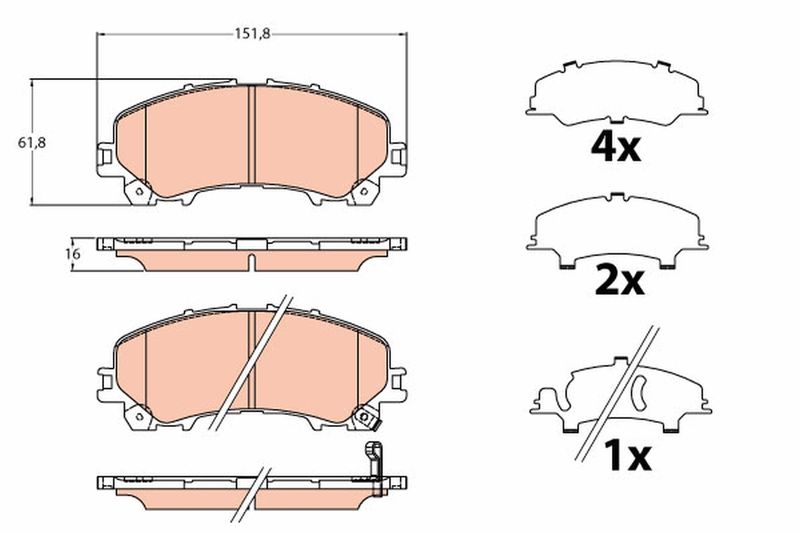 TRW GDB2222 Brake Pad Set, disc brake