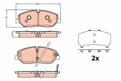 Brake Pad Set, disc brake TRW GDB2227